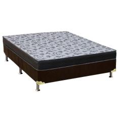 Cama Box Viúva: Colchão Anatômico Ortobom D33/Ep Fort Tech Iso 100 + Base Crc Suede Brown(128X188)