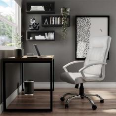 Cadeira de Escritório Presidente Giratória Skyscraper Plus Branca