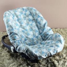 Capa de Bebê Conforto 100% Algodão - Losango Azul