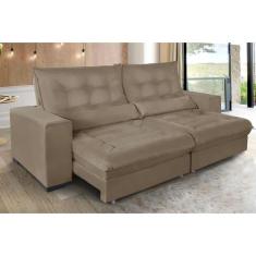 Sofá Retrátil e Reclinável 2,30m Suede Miami Marrom Castor - Sofá Casa
