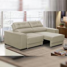 Sofá Retrátil e Reclinável 3 lugares 1,80m Rubia Suede Bege