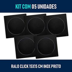Kit 05 - Ralo Click de Banheiro 15x15 cm (Inox Preto)