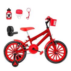 Bicicleta Infantil Aro 16 Nylon e Acelerador Vermelha