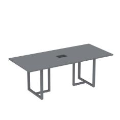 Mesa de Reunião Retangular com Power Box 200x90cm Mr2000p25tub Grafito