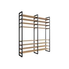 guarda-roupa closet modulado industrial philly cedro 197 cm