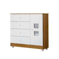Cômoda Life 1 Porta E 4 Gavetas Tigus Baby Branco Madeirado Ypê