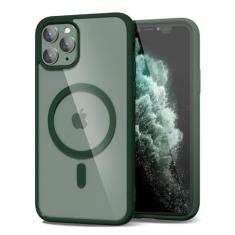 oakxco Capa magnética transparente para iPhone 11 Pro Max compatível com Magsafe, fina, fina, transparente, não amarela, amortecedor de silicone macio Hybird e capa protetora de plástico rígido para