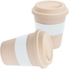 Kit 2x Copo Fibra de Bambu 380ml Fibre TopGet Branco