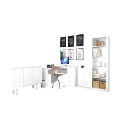 Conjunto Escritorio Completo 4 Peças CJ1 Branco Tecno Mobili, Branco