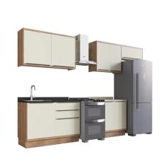 Cozinha Completa 5 Peças 8 Portas Viena Freijó/Cinza Argila