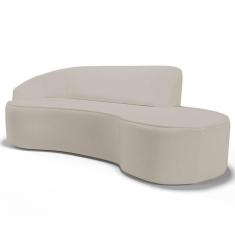 Sofá Living 4 Lugares 280cm Braço Esquerdo Mozart D06 Sintético Bege - Mpozenato