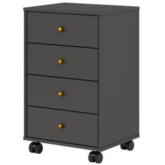 Mesa De Cabeceira 04 Gavetas Presence 9070 Grafite Grafite