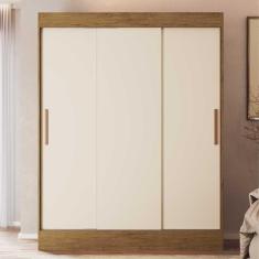 Guarda-Roupa 3 Portas Correr 2 Gavetas Flórida Multimóveis Vcr4142 Nogueira/Off White