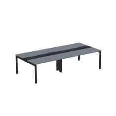Mesa De Plataforma Dupla Para 4 Pessoas Corporativa 150x140/4p Pdc15/14/4p Grafito/preto