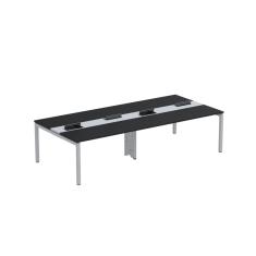 Mesa De Plataforma Dupla Para 4 Pessoas Corporativa 150x140/4p Pdc15/14/4p Preto/cinza