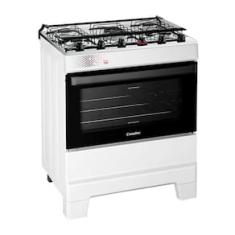 Fogão Esmaltec IDEAL Top T5IAB Branco 5 Bocas com Mesa de Inox e Acendimento Automático Forno 50L – Bivolt