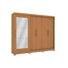 Guarda Roupa 5 Portas (1 C- Espelho) E 4 Gavetas C- Pés Cb01n564 Canela - Kappesberg