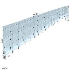 Balcão de Atendimento L Modulado em Vidro 8,00 x 1,00 x 0,30