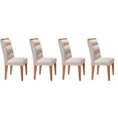 Cadeira Sala de Jantar Imperatriz Kit 4 Un Capuccino/Suede Creme - Rufato