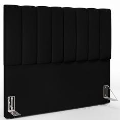 Cabeceira Cama Box Casal 140 Cm Dália W01 Suede Preto