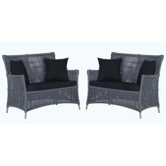 2 Sofás Área Externa Igapó Alumínio Pintura Fendi Corda Náutica Estofa