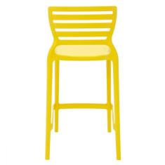 Banqueta Sofia Amarela Em Polipropileno Fibra Tramontina