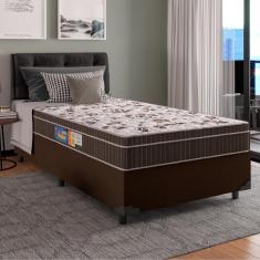 Cama Box Solteiro Colchão Espuma Orthoface Polar 88x188x25cm Marrom - Suporta Até 120kg 