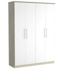 Guarda Roupa Solteiro 4 Portas 2 Gavetas Foscarini Marfim Areia/branco