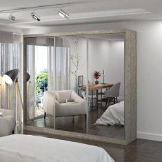 Guarda Roupa Casal Espelhado 3 Portas de Correr 4 Gavetas 1905e3 Foscarini Demolição