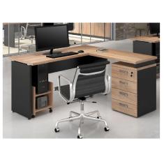 Mesa Escritório L Web30 1,50 x 1,50m 4 Gav CPU - Calvi/Preto