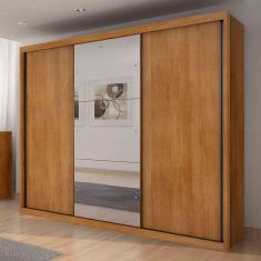 Guarda Roupa Casal Amsterdã 3 Portas 6 Gavetas com Espelho Clic Móveis