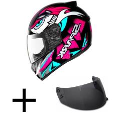 Capacete Ebf New Spark Dragon Rosa Mais Viseira Fumê