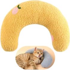 Travesseiro calmante para cães, Travesseiro calmante para pescoço de cachorro para cães pequenos em forma de U para gatos Travesseiro calmante para cabeça de animal de estimação Travesseiro ultra maci