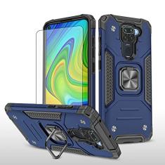Asuwish Capa de telefone para Xiaomi Redmi Note 9 / Redmi 10X 4G com protetor de tela de vidro temperado e suporte de anel suporte fino híbrido protetor celular acessórios Redme Note9/X10 feminino