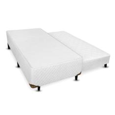 Cama Box com Bicama Viúva de molas Branco - 120x200