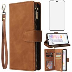 Asuwish Capa carteira compatível com LG Velvet 5G/LGVelvet Verizon G5 UW T-Mobile 2020 e protetor de tela de vidro temperado, capa flip com porta-cartões, capas para celular LM G900UM 4G Tmobile