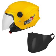 Capacete Moto Aberto New Liberty 3 Pro Tork + Viseira Fumê, AMARELO + 