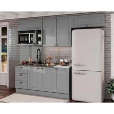 Kit de Cozinha Modulada 7 Peças Americana (3 Aéreos. 2 Balcões, 1 Nich