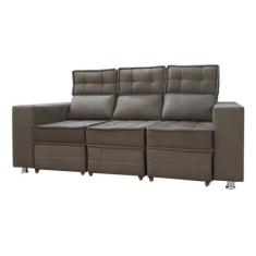 Sofá Retrátil e Reclinável 3 lugares Londres 2.10cm com Molas Veludo S