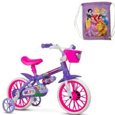Bicicleta Infantil Aro 12 Violet com Rodinhas, Nathor