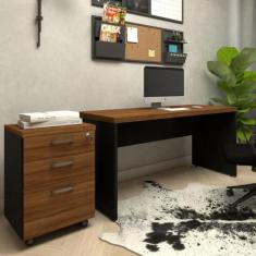 Mesa Escrivaninha 150cm x 60cm Gaveteiro 3 Gav Pé Painel F5 - F5 Offic