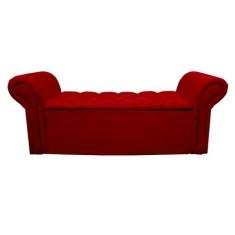 Recamier Agnes Para Cama Box Queen 160cm - Suede - Vania Decor, Vermel