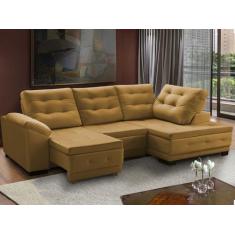 Sofá Canto Chaise Agatha Retrátil Reclinável 250x150 Cm Mola Bonnel Pi