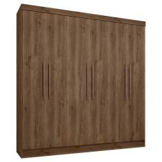 Guarda Roupa 6 Portas Luna 798 Ébano Rústico TOQ Qmovi