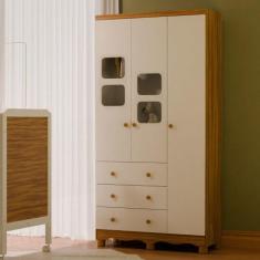 Guarda-roupa Infantil 3 Portas com Janelas e 3 Gavetas 100% Mdf Mimo E
