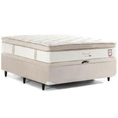 Cama Box Baú Casal, Molas Ensacadas Herval Channel Bambu, 79x138x188 c