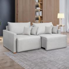 Sofá Cama Retrátil e Reclinável 200cm Júlia Linho - Celflex