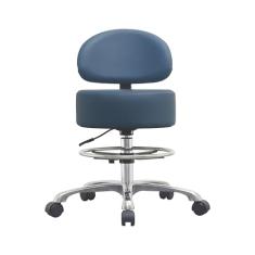 Banqueta com rodinhas ajustável em altura com suporte para as costas – Banqueta de cozinha com rodas para uso pesado com costas para salão, spa, massagem, tatuagem, esteticista – Banqueta extragrossa