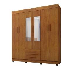Guarda Roupa Copacabana New 6 Portas 2 Gavetas Com Espelho Benetil Móveis Cinamomo