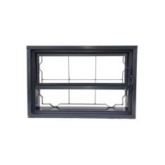 Janela Basculante Em Aço Com Grade Quadriculada 60x40 R120 Tradição
